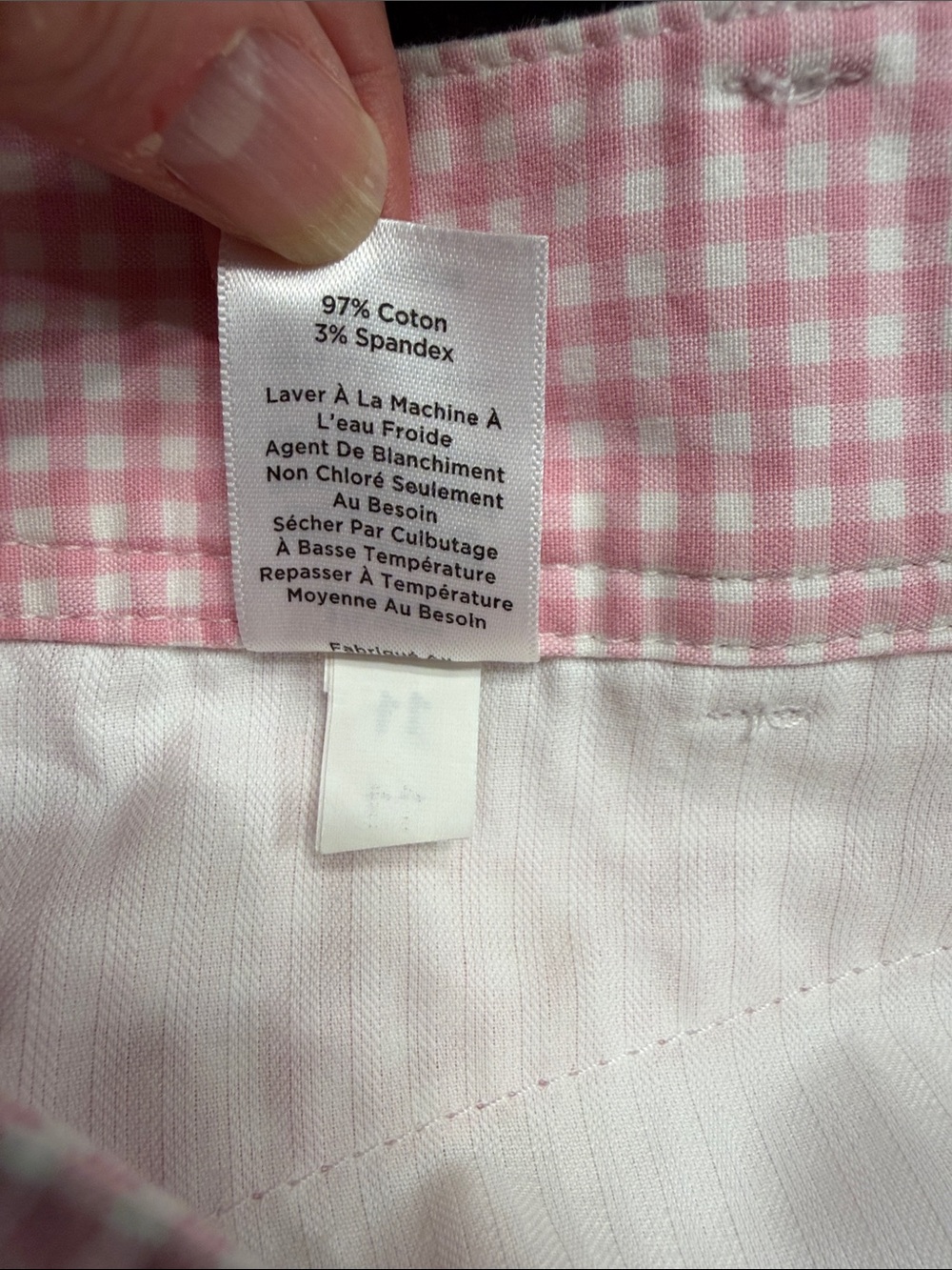 Talbots Pink Gingham Perfect Short with 5 inch inseam. - Picture 5 of 6